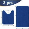 image:imageOLANLY Bathroom Rugs Sets 2 Piece Soft Absorbent Chenille Bath Mats and UShaped Contour Toilet Mat Area Rug Set Machine Washable Bath Carpet Home Decor Accessories 30x2024x20 GreyRoyal Blue