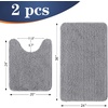 image:imageOLANLY Bathroom Rugs Sets 2 Piece Soft Absorbent Chenille Bath Mats and UShaped Contour Toilet Mat Area Rug Set Machine Washable Bath Carpet Home Decor Accessories 30x2024x20 GreyGrey