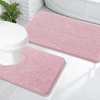 image:imageOLANLY Bathroom Rugs Sets 2 Piece Soft Absorbent Chenille Bath Mats and UShaped Contour Toilet Mat Area Rug Set Machine Washable Bath Carpet Home Decor Accessories 30x2024x20 GreyDusty Rose