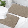 image:imageOLANLY Bathroom Rugs Sets 2 Piece Soft Absorbent Chenille Bath Mats and UShaped Contour Toilet Mat Area Rug Set Machine Washable Bath Carpet Home Decor Accessories 30x2024x20 GreyWarm Taupe