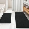 image:imageOLANLY Bathroom Rugs Sets 2 Piece Soft Absorbent Chenille Bath Mats and UShaped Contour Toilet Mat Area Rug Set Machine Washable Bath Carpet Home Decor Accessories 30x2024x20 GreyBlack