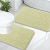 image:imageOLANLY Bathroom Rugs Sets 2 Piece Soft Absorbent Chenille Bath Mats and UShaped Contour Toilet Mat Area Rug Set Machine Washable Bath Carpet Home Decor Accessories 30x2024x20 GreyVanilla