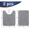 image:imageOLANLY Bathroom Rugs Sets 2 Piece Soft Absorbent Chenille Bath Mats and UShaped Contour Toilet Mat Area Rug Set Machine Washable Bath Carpet Home Decor Accessories 30x2024x20 GreyGrey