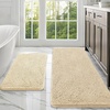 image:imageOLANLY Bathroom Rugs Sets 2 Piece Soft Absorbent Chenille Bath Mats and UShaped Contour Toilet Mat Area Rug Set Machine Washable Bath Carpet Home Decor Accessories 30x2024x20 GreyBeige