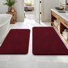 image:imageOLANLY Bathroom Rugs Sets 2 Piece Soft Absorbent Chenille Bath Mats and UShaped Contour Toilet Mat Area Rug Set Machine Washable Bath Carpet Home Decor Accessories 30x2024x20 GreyBurgundy