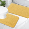 image:imageOLANLY Bathroom Rugs Sets 2 Piece Soft Absorbent Chenille Bath Mats and UShaped Contour Toilet Mat Area Rug Set Machine Washable Bath Carpet Home Decor Accessories 30x2024x20 GreyYellow