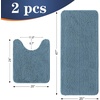 image:imageOLANLY Bathroom Rugs Sets 2 Piece Soft Absorbent Chenille Bath Mats and UShaped Contour Toilet Mat Area Rug Set Machine Washable Bath Carpet Home Decor Accessories 30x2024x20 GreyAiry Blue