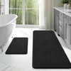 image:imageOLANLY Bathroom Rugs Sets 2 Piece Soft Absorbent Chenille Bath Mats and UShaped Contour Toilet Mat Area Rug Set Machine Washable Bath Carpet Home Decor Accessories 30x2024x20 GreyBlack