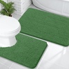 image:imageOLANLY Bathroom Rugs Sets 2 Piece Soft Absorbent Chenille Bath Mats and UShaped Contour Toilet Mat Area Rug Set Machine Washable Bath Carpet Home Decor Accessories 30x2024x20 GreyOlive Green