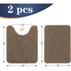 image:imageOLANLY Bathroom Rugs Sets 2 Piece Soft Absorbent Chenille Bath Mats and UShaped Contour Toilet Mat Area Rug Set Machine Washable Bath Carpet Home Decor Accessories 30x2024x20 GreyTan