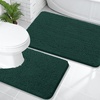 image:imageOLANLY Bathroom Rugs Sets 2 Piece Soft Absorbent Chenille Bath Mats and UShaped Contour Toilet Mat Area Rug Set Machine Washable Bath Carpet Home Decor Accessories 30x2024x20 GreyBlackish Green