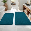 image:imageOLANLY Bathroom Rugs Sets 2 Piece Soft Absorbent Chenille Bath Mats and UShaped Contour Toilet Mat Area Rug Set Machine Washable Bath Carpet Home Decor Accessories 30x2024x20 GreyPeacock Blue