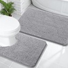 image:imageOLANLY Bathroom Rugs Sets 2 Piece Soft Absorbent Chenille Bath Mats and UShaped Contour Toilet Mat Area Rug Set Machine Washable Bath Carpet Home Decor Accessories 30x2024x20 GreyGrey