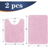 image:imageOLANLY Bathroom Rugs Sets 2 Piece Soft Absorbent Chenille Bath Mats and UShaped Contour Toilet Mat Area Rug Set Machine Washable Bath Carpet Home Decor Accessories 30x2024x20 GreyPink
