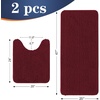 image:imageOLANLY Bathroom Rugs Sets 2 Piece Soft Absorbent Chenille Bath Mats and UShaped Contour Toilet Mat Area Rug Set Machine Washable Bath Carpet Home Decor Accessories 30x2024x20 GreyBurgundy