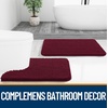 image:imageOLANLY Bathroom Rugs Sets 2 Piece Soft Absorbent Chenille Bath Mats and UShaped Contour Toilet Mat Area Rug Set Machine Washable Bath Carpet Home Decor Accessories 30x2024x20 GreyBurgundy