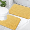 image:imageOLANLY Bathroom Rugs Sets 2 Piece Soft Absorbent Chenille Bath Mats and UShaped Contour Toilet Mat Area Rug Set Machine Washable Bath Carpet Home Decor Accessories 30x2024x20 GreyYellow