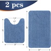 image:imageOLANLY Bathroom Rugs Sets 2 Piece Soft Absorbent Chenille Bath Mats and UShaped Contour Toilet Mat Area Rug Set Machine Washable Bath Carpet Home Decor Accessories 30x2024x20 GreyCornflower Blue