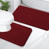 image:imageOLANLY Bathroom Rugs Sets 2 Piece Soft Absorbent Chenille Bath Mats and UShaped Contour Toilet Mat Area Rug Set Machine Washable Bath Carpet Home Decor Accessories 30x2024x20 GreyRed