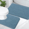 image:imageOLANLY Bathroom Rugs Sets 2 Piece Soft Absorbent Chenille Bath Mats and UShaped Contour Toilet Mat Area Rug Set Machine Washable Bath Carpet Home Decor Accessories 30x2024x20 GreyAiry Blue