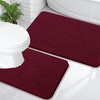 image:imageOLANLY Bathroom Rugs Sets 2 Piece Soft Absorbent Chenille Bath Mats and UShaped Contour Toilet Mat Area Rug Set Machine Washable Bath Carpet Home Decor Accessories 30x2024x20 GreyBurgundy