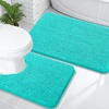 image:imageOLANLY Bathroom Rugs Sets 2 Piece Soft Absorbent Chenille Bath Mats and UShaped Contour Toilet Mat Area Rug Set Machine Washable Bath Carpet Home Decor Accessories 30x2024x20 GreyTeal