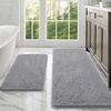 image:imageOLANLY Bathroom Rugs Sets 2 Piece Soft Absorbent Chenille Bath Mats and UShaped Contour Toilet Mat Area Rug Set Machine Washable Bath Carpet Home Decor Accessories 30x2024x20 GreyGrey