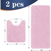 image:imageOLANLY Bathroom Rugs Sets 2 Piece Soft Absorbent Chenille Bath Mats and UShaped Contour Toilet Mat Area Rug Set Machine Washable Bath Carpet Home Decor Accessories 30x2024x20 GreyPink