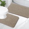 image:imageOLANLY Bathroom Rugs Sets 2 Piece Soft Absorbent Chenille Bath Mats and UShaped Contour Toilet Mat Area Rug Set Machine Washable Bath Carpet Home Decor Accessories 30x2024x20 GreyWarm Taupe