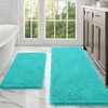 image:imageOLANLY Bathroom Rugs Sets 2 Piece Soft Absorbent Chenille Bath Mats and UShaped Contour Toilet Mat Area Rug Set Machine Washable Bath Carpet Home Decor Accessories 30x2024x20 GreyTeal