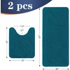 image:imageOLANLY Bathroom Rugs Sets 2 Piece Soft Absorbent Chenille Bath Mats and UShaped Contour Toilet Mat Area Rug Set Machine Washable Bath Carpet Home Decor Accessories 30x2024x20 GreyPeacock Blue
