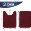 image:imageOLANLY Bathroom Rugs Sets 2 Piece Soft Absorbent Chenille Bath Mats and UShaped Contour Toilet Mat Area Rug Set Machine Washable Bath Carpet Home Decor Accessories 30x2024x20 GreyBurgundy