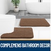 image:imageOLANLY Bathroom Rugs Sets 2 Piece Soft Absorbent Chenille Bath Mats and UShaped Contour Toilet Mat Area Rug Set Machine Washable Bath Carpet Home Decor Accessories 30x2024x20 GreyMocha