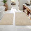 image:imageOLANLY Bathroom Rugs Sets 2 Piece Soft Absorbent Chenille Bath Mats and UShaped Contour Toilet Mat Area Rug Set Machine Washable Bath Carpet Home Decor Accessories 30x2024x20 GreySand