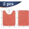 image:imageOLANLY Bathroom Rugs Sets 2 Piece Soft Absorbent Chenille Bath Mats and UShaped Contour Toilet Mat Area Rug Set Machine Washable Bath Carpet Home Decor Accessories 30x2024x20 GreyCoral