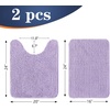 image:imageOLANLY Bathroom Rugs Sets 2 Piece Soft Absorbent Chenille Bath Mats and UShaped Contour Toilet Mat Area Rug Set Machine Washable Bath Carpet Home Decor Accessories 30x2024x20 GreyLavender