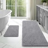image:imageOLANLY Bathroom Rugs Sets 2 Piece Soft Absorbent Chenille Bath Mats and UShaped Contour Toilet Mat Area Rug Set Machine Washable Bath Carpet Home Decor Accessories 30x2024x20 GreyGrey