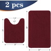 image:imageOLANLY Bathroom Rugs Sets 2 Piece Soft Absorbent Chenille Bath Mats and UShaped Contour Toilet Mat Area Rug Set Machine Washable Bath Carpet Home Decor Accessories 30x2024x20 GreyBurgundy