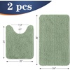 image:imageOLANLY Bathroom Rugs Sets 2 Piece Soft Absorbent Chenille Bath Mats and UShaped Contour Toilet Mat Area Rug Set Machine Washable Bath Carpet Home Decor Accessories 30x2024x20 GreySage Green