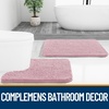 image:imageOLANLY Bathroom Rugs Sets 2 Piece Soft Absorbent Chenille Bath Mats and UShaped Contour Toilet Mat Area Rug Set Machine Washable Bath Carpet Home Decor Accessories 30x2024x20 GreyDusty Rose