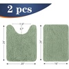 image:imageOLANLY Bathroom Rugs Sets 2 Piece Soft Absorbent Chenille Bath Mats and UShaped Contour Toilet Mat Area Rug Set Machine Washable Bath Carpet Home Decor Accessories 30x2024x20 GreySage Green