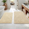image:imageOLANLY Bathroom Rugs Sets 2 Piece Soft Absorbent Chenille Bath Mats and UShaped Contour Toilet Mat Area Rug Set Machine Washable Bath Carpet Home Decor Accessories 30x2024x20 GreyBeige