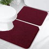 image:imageOLANLY Bathroom Rugs Sets 2 Piece Soft Absorbent Chenille Bath Mats and UShaped Contour Toilet Mat Area Rug Set Machine Washable Bath Carpet Home Decor Accessories 30x2024x20 GreyBurgundy