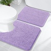 image:imageOLANLY Bathroom Rugs Sets 2 Piece Soft Absorbent Chenille Bath Mats and UShaped Contour Toilet Mat Area Rug Set Machine Washable Bath Carpet Home Decor Accessories 30x2024x20 GreyLavender