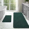 image:imageOLANLY Bathroom Rugs Sets 2 Piece Soft Absorbent Chenille Bath Mats and UShaped Contour Toilet Mat Area Rug Set Machine Washable Bath Carpet Home Decor Accessories 30x2024x20 GreyBlackish Green