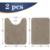 image:imageOLANLY Bathroom Rugs Sets 2 Piece Soft Absorbent Chenille Bath Mats and UShaped Contour Toilet Mat Area Rug Set Machine Washable Bath Carpet Home Decor Accessories 30x2024x20 GreyWarm Taupe