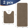 image:imageOLANLY Bathroom Rugs Sets 2 Piece Soft Absorbent Chenille Bath Mats and UShaped Contour Toilet Mat Area Rug Set Machine Washable Bath Carpet Home Decor Accessories 30x2024x20 GreyTan