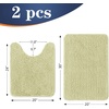 image:imageOLANLY Bathroom Rugs Sets 2 Piece Soft Absorbent Chenille Bath Mats and UShaped Contour Toilet Mat Area Rug Set Machine Washable Bath Carpet Home Decor Accessories 30x2024x20 GreyVanilla