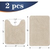 image:imageOLANLY Bathroom Rugs Sets 2 Piece Soft Absorbent Chenille Bath Mats and UShaped Contour Toilet Mat Area Rug Set Machine Washable Bath Carpet Home Decor Accessories 30x2024x20 GreySand