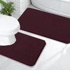 image:imageOLANLY Bathroom Rugs Sets 2 Piece Soft Absorbent Chenille Bath Mats and UShaped Contour Toilet Mat Area Rug Set Machine Washable Bath Carpet Home Decor Accessories 30x2024x20 GreyBlack Cherry